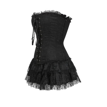 Funki Findz | Dresses | Women's Gothic Satin Lace Corset Dress