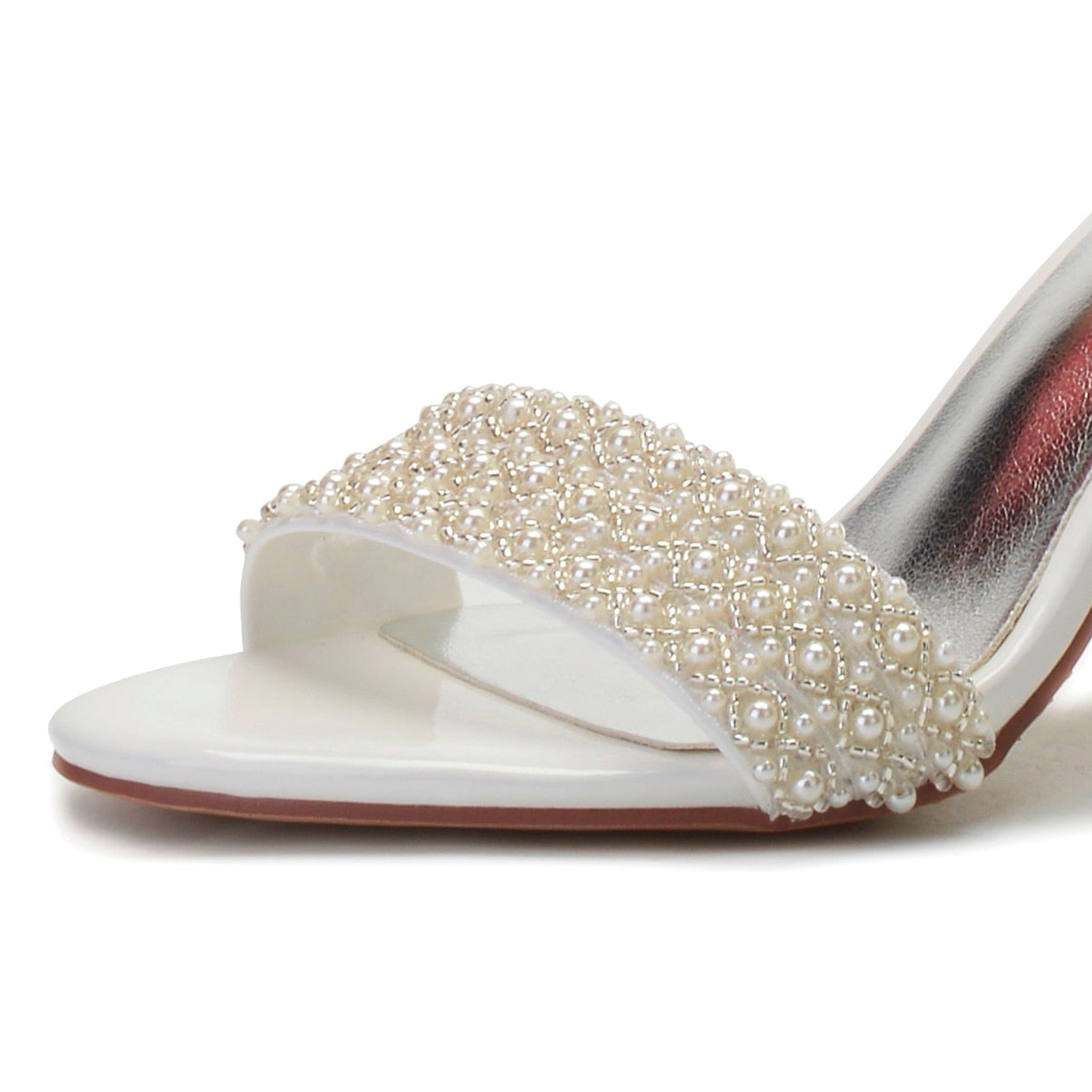 Funki Findz | Shoes | Women's Block Heel Pearl Bridal Sandals