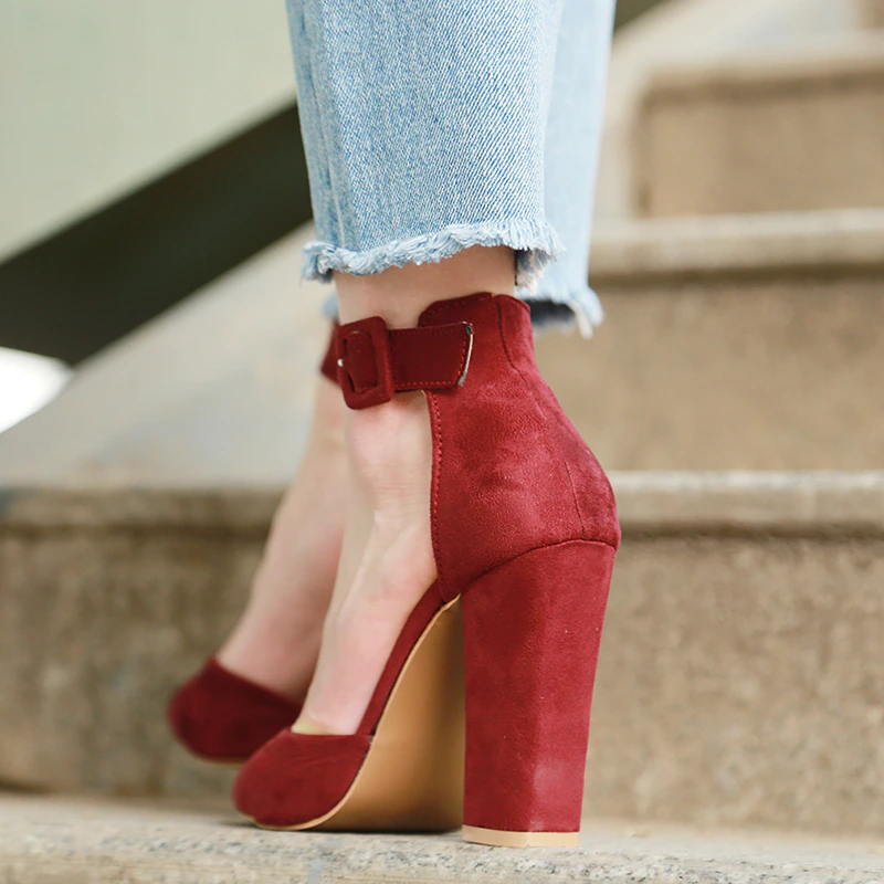Funki Findz | Shoes | Women's High Block Heel Flock Party Shoe