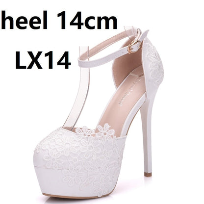 Funki Findz | Shoes | Women's White Lace Flower Wedding Shoe