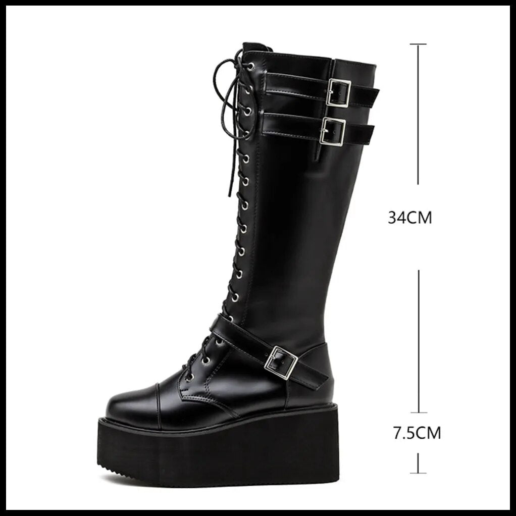 Funki Findz | Boots | Women's High Luxury Gothic Platform Boots