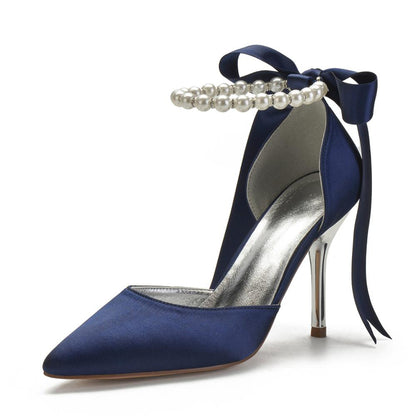 Funki Findz | Shoes | Women's Satin Pearls High Wedding Shoes