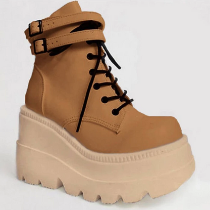 Funki Findz | Boots | Women's High Platform Buckle Ankle Boots