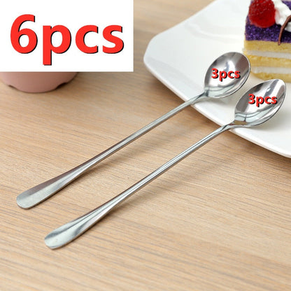 Funki Findz | Spoons | Stainless Steel Long Coffee Spoons 6Pcs