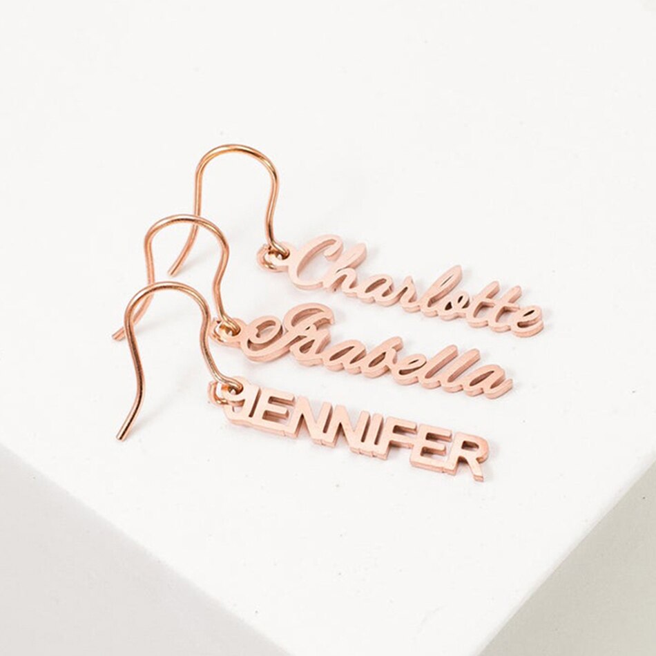 Funki Findz | Earrings | Custom Name Initial Vertical Drop Earring