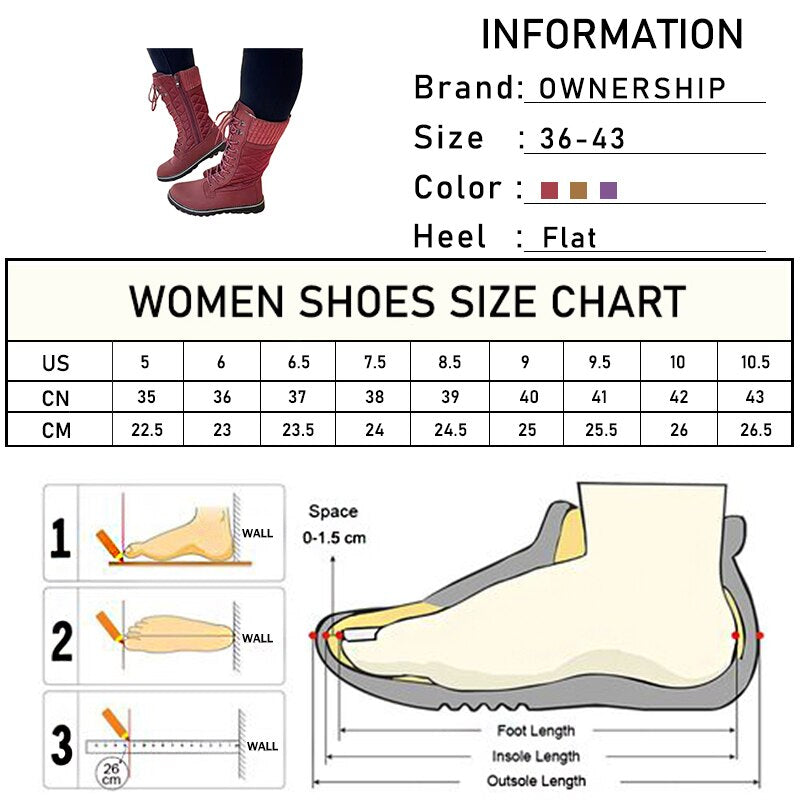 Funki Findz | Boots | Women's Plush Mid-Calf Lace Up Flat Boots