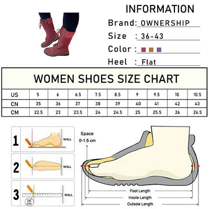 Funki Findz | Boots | Women's Plush Mid-Calf Lace Up Flat Boots