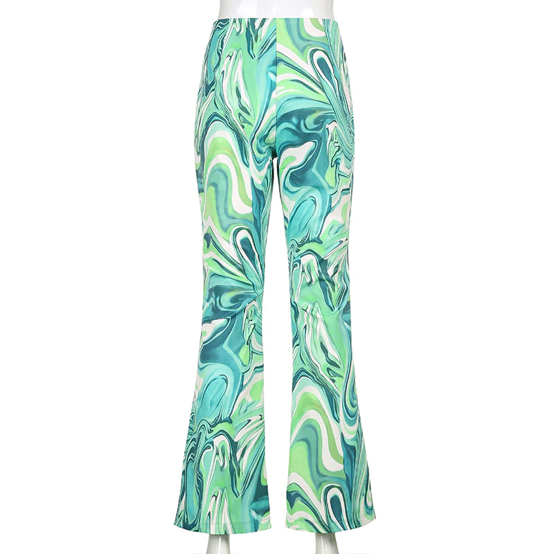 Funki Findz | Pants | Women's Ripple Print Flared Bell Bottoms