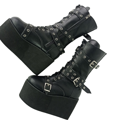 Funki Findz | Boots | Women's Buckle Wedge Platform Boots