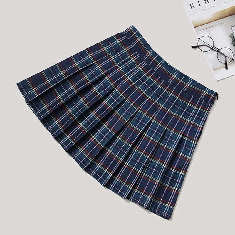 Funki Findz | Skirts | Women's Short Pleated Plaid Skirts | A-line