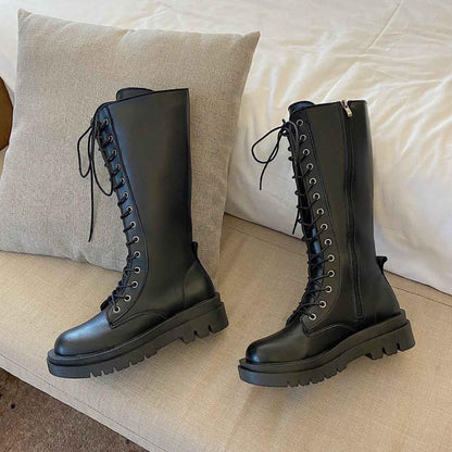 Funki Findz | Boots | Women's White Gothic Punk Lace Up Boots