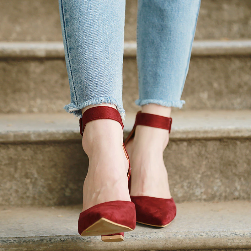 Funki Findz | Shoes | Women's High Block Heel Flock Party Shoe