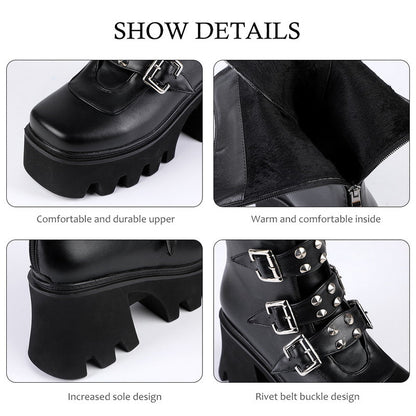 Funki Findz | Boots | Women's Platform Buckle Strap Wedges