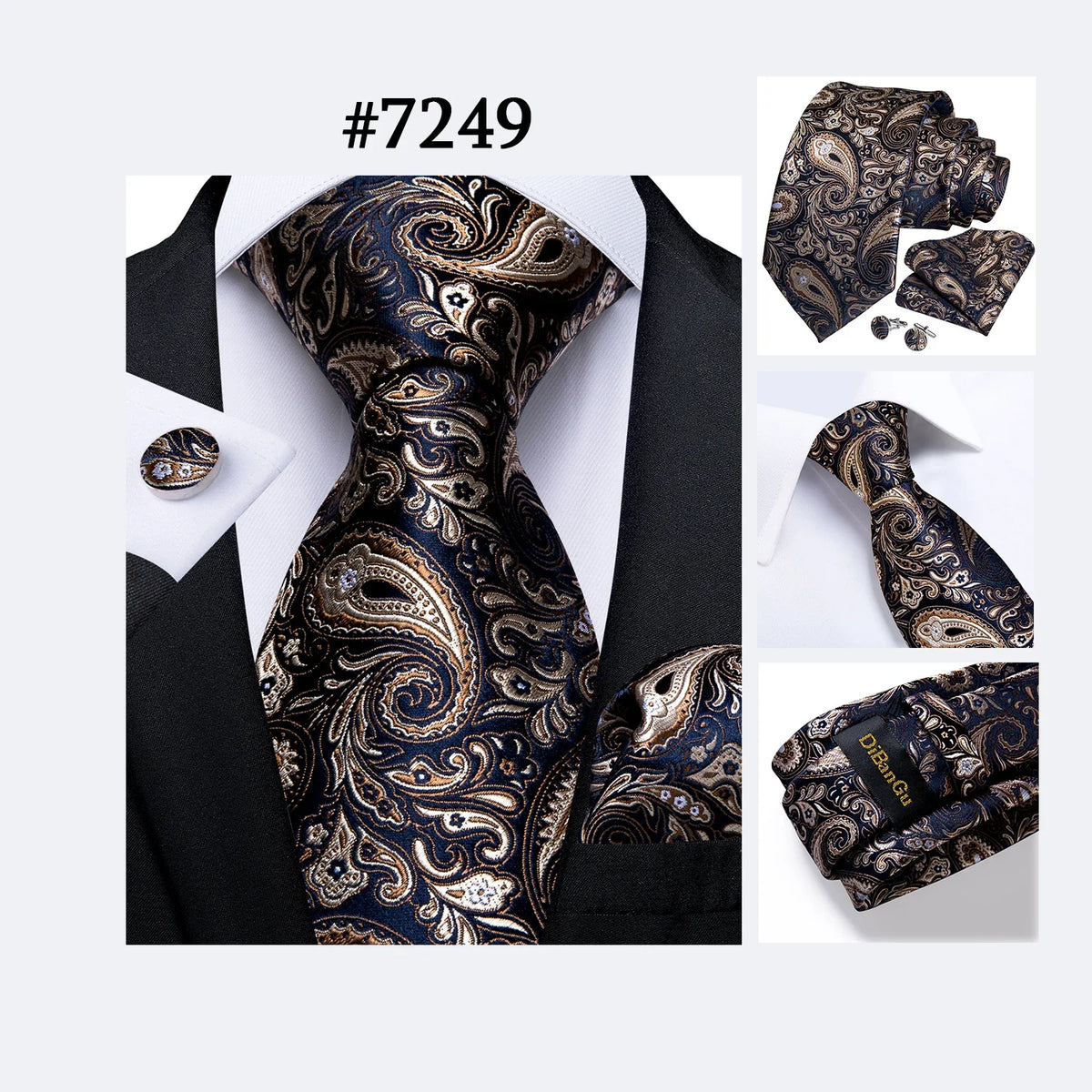Funki Findz | Neckties | Men's 3Pcs Paisley Wedding Tie Sets