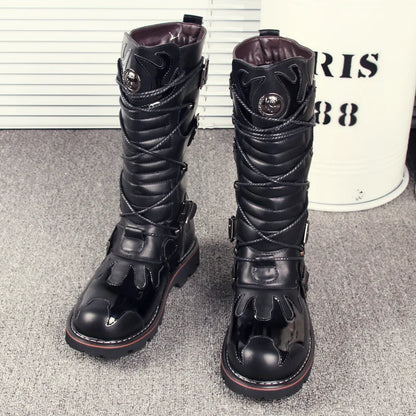 Funki Findz | Boots | Men's Knee-High Combat Motorcycle Boots
