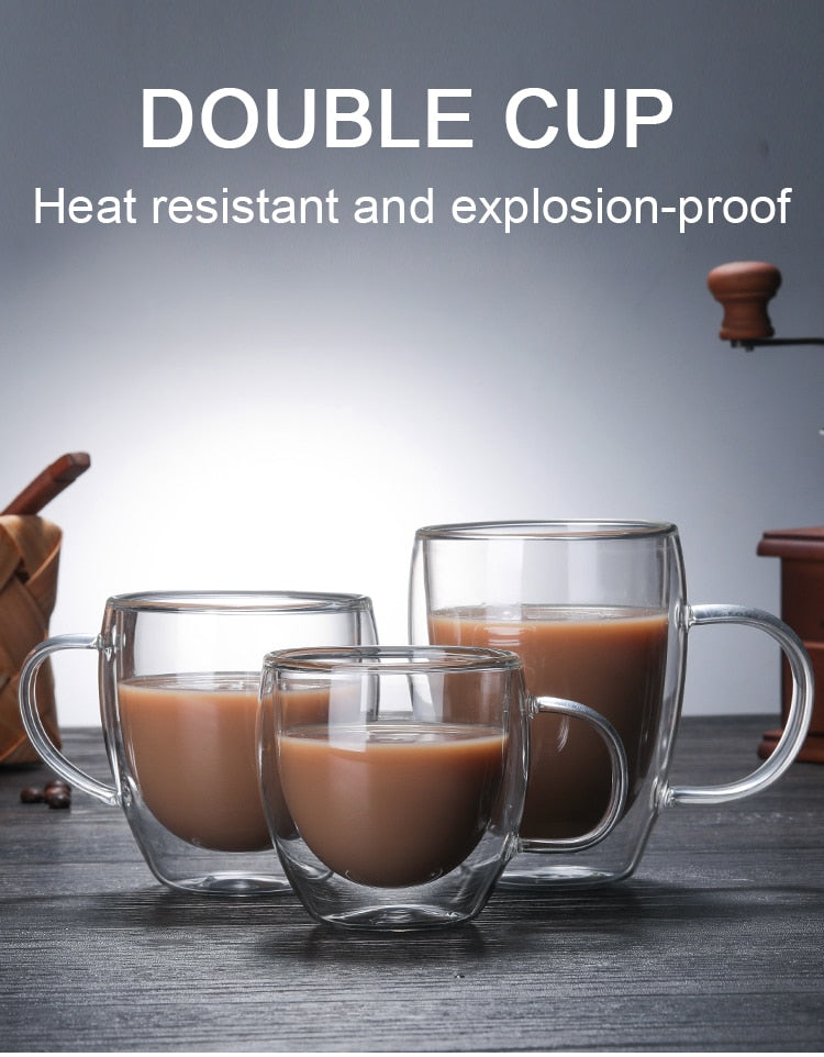 Funki Findz | Cups | Glass Double Wall Borosilicate Mug 2/3/4