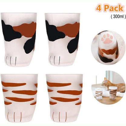 Funki Findz | Glasses | Cat Paw Frosted Glass Cup Sets