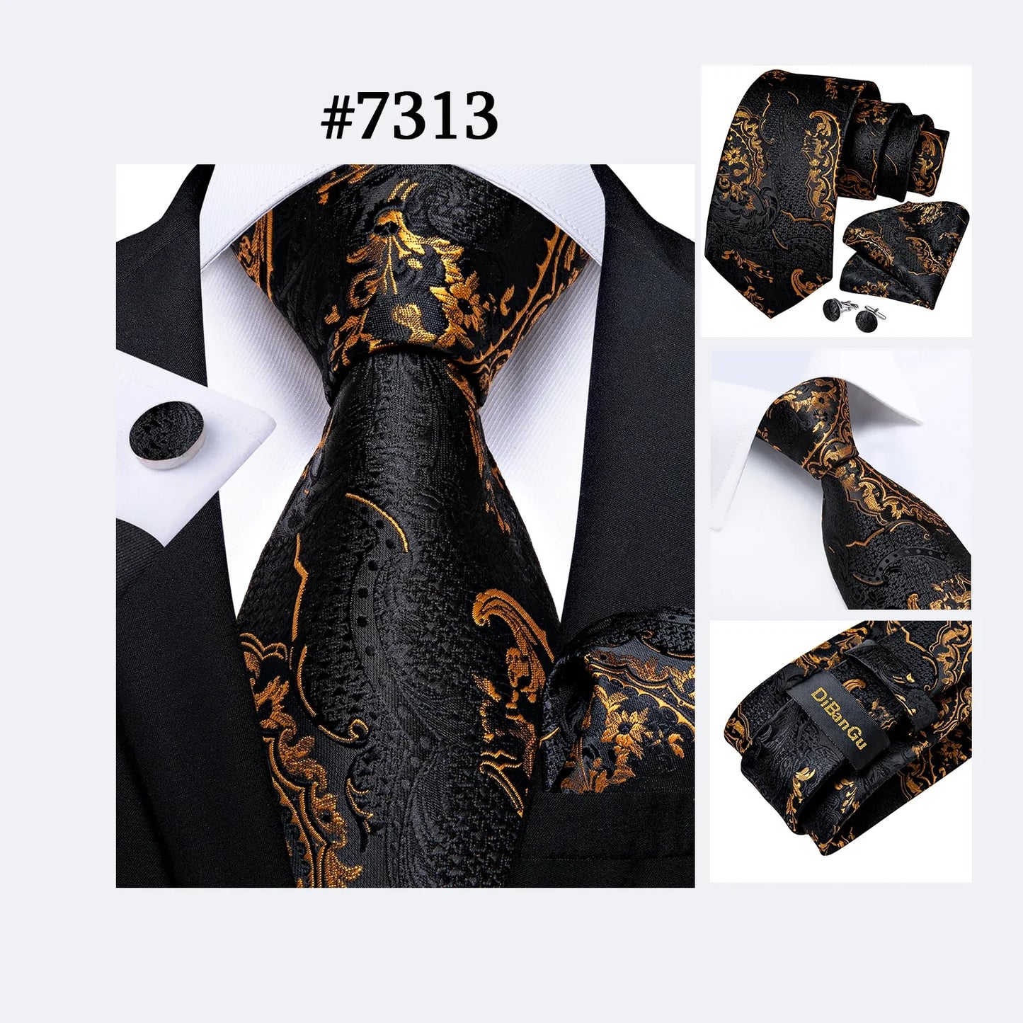 Funki Findz | Neckties | Men's 3Pcs Paisley Wedding Tie Sets