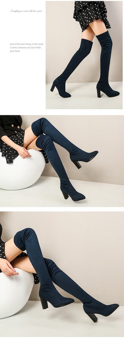 Funki Findz | Boots | Women's Over Knee High Block Heel Boots