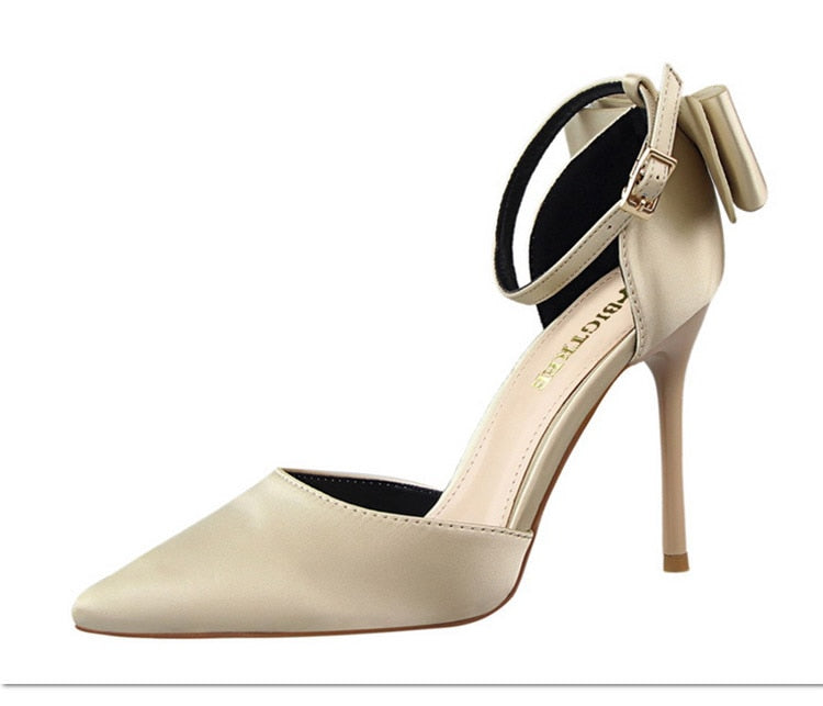 Funki Findz | Shoes | Women's Elegant Silk Bow Stiletto Pumps