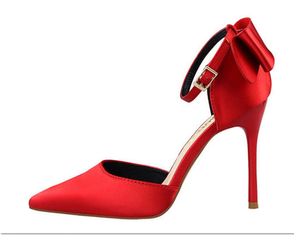Funki Findz | Shoes | Women's Elegant Silk Bow Stiletto Pumps