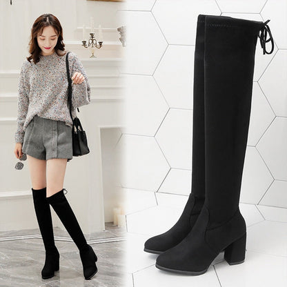 Funki Findz | Boots | Women's Thigh High Block Heel Boots 4|6|8