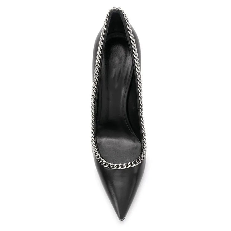 Funki Findz | Shoes | Women's Metal Heel Chain Design Stilettos