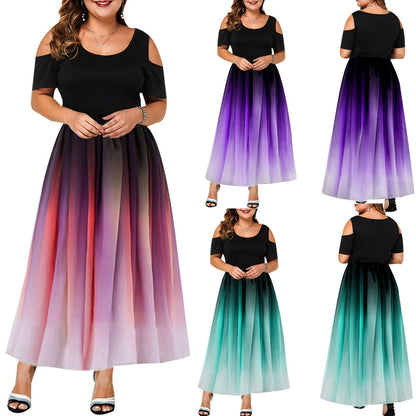Funki Findz | Dresses | Women's Plus Size Prom Gradient Dress