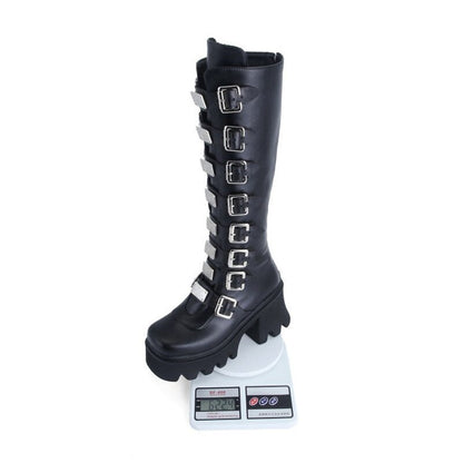 Funki Findz | Boots | Women's Gothic Buckle Plate Platform Boot