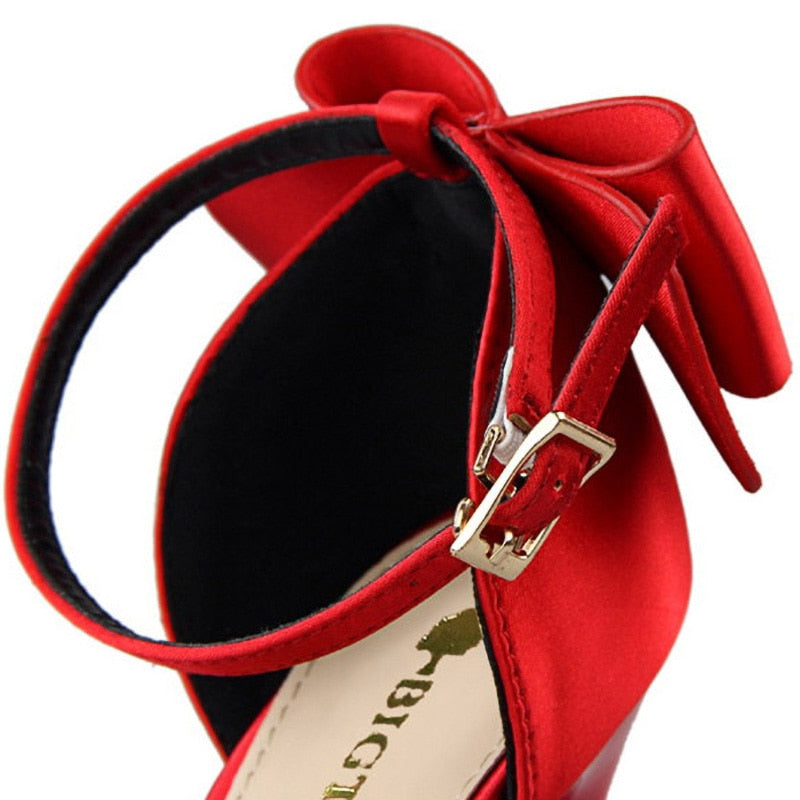 Funki Findz | Shoes | Women's Elegant Silk Bow Stiletto Pumps