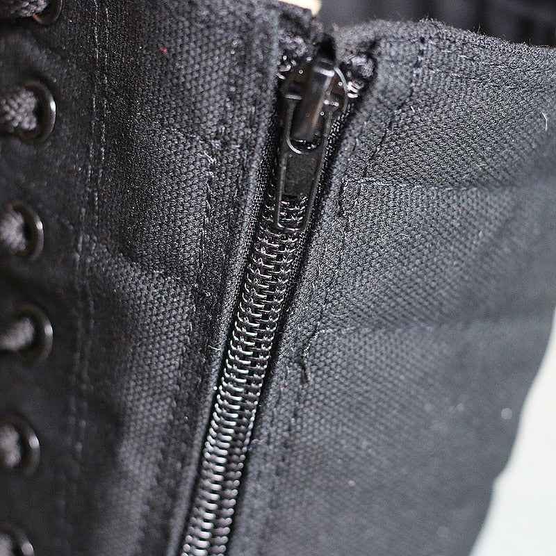 Funki Findz | Boots | Women's Lace Up Canvas Knee High Boots
