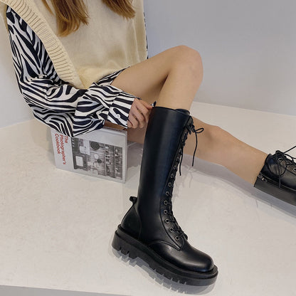 Funki Findz | Boots | Women's White Gothic Punk Lace Up Boots