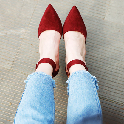 Funki Findz | Shoes | Women's High Block Heel Flock Party Shoe