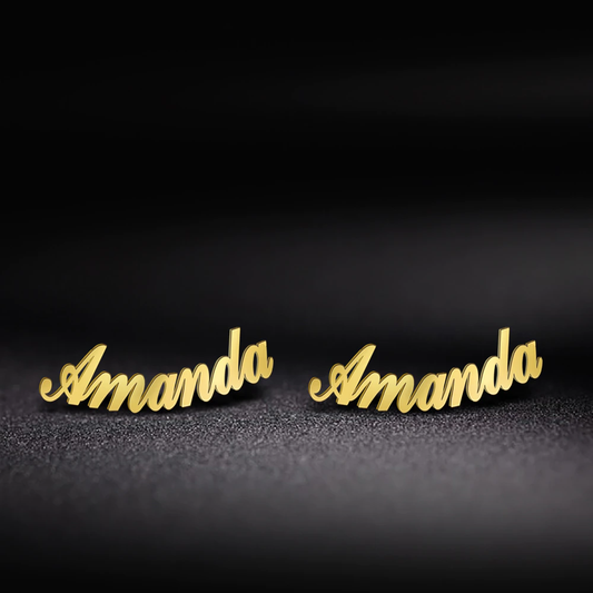 Funki Findz | Earrings | Custom Name Stainless Steel Earrings