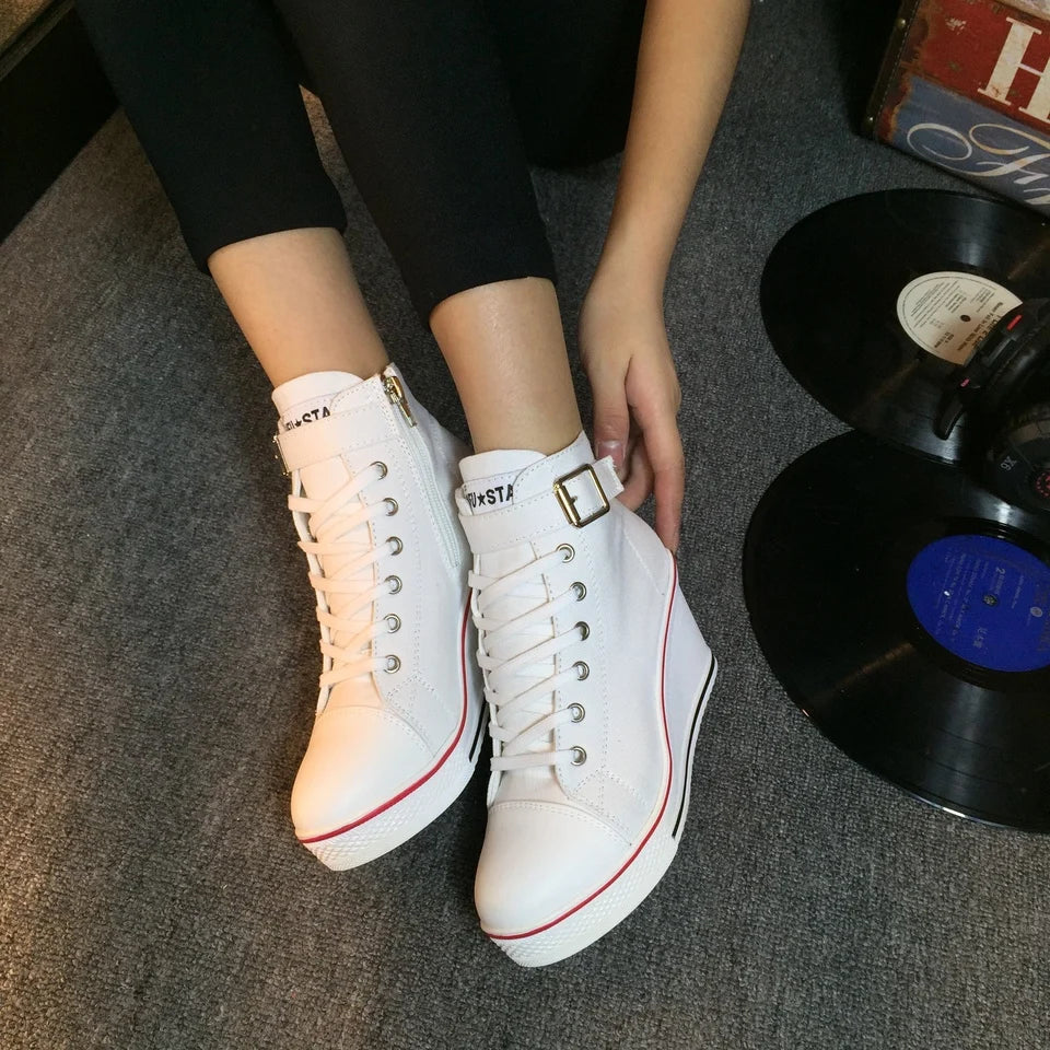 Funki Findz | Boots | Women's High Top Platform Wedge Sneaker