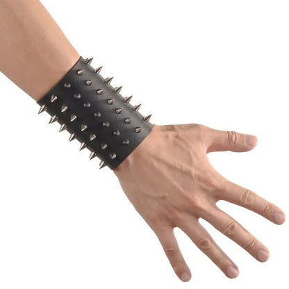 Funki Findz | Bracelets | Unisex Leather Spiked Wristband