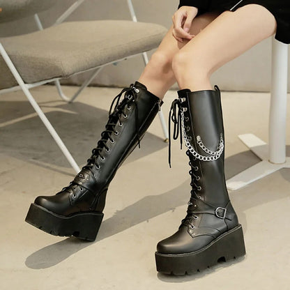 Funki Findz | Boots | Women's High Luxury Gothic Platform Boots