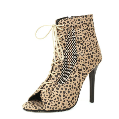 Funki Findz | Boots | Women's Open Toe Lace Up Granny Boots