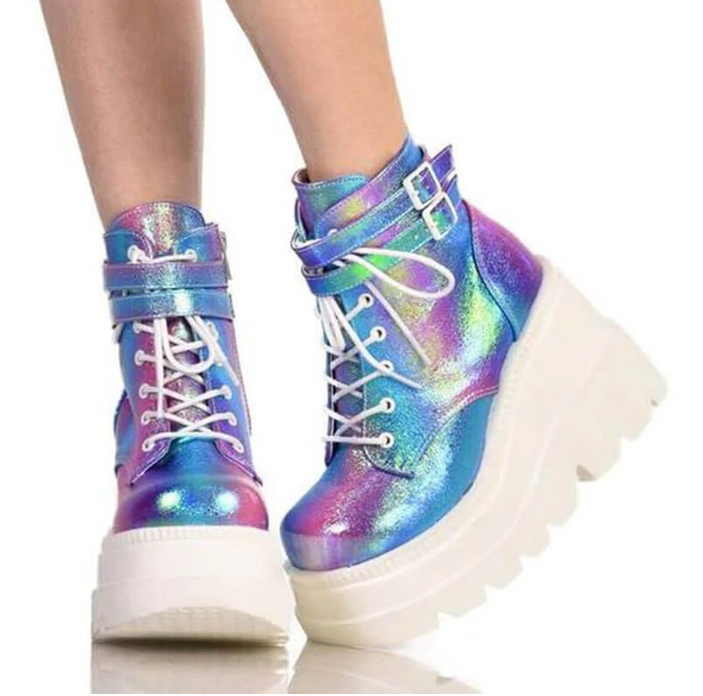 Funki Findz | Boots | Women's High Platform Buckle Ankle Boots