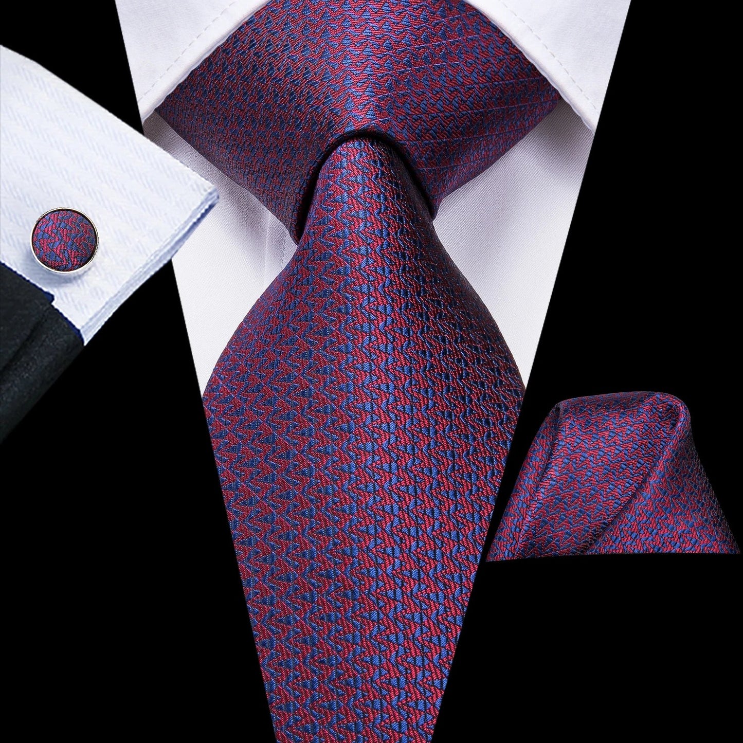 Funki Findz | Neckties | Men's Purple Silk Wedding 3Pcs Tie Set