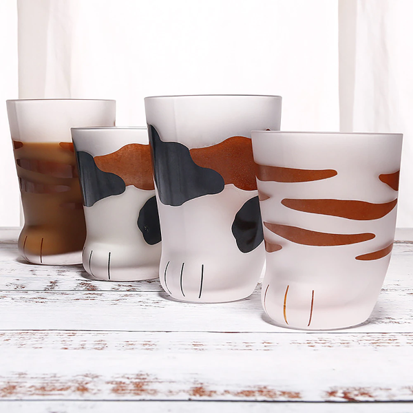 Funki Findz | Glasses | Cute Cat Paw Glass Coffee Cup Sets