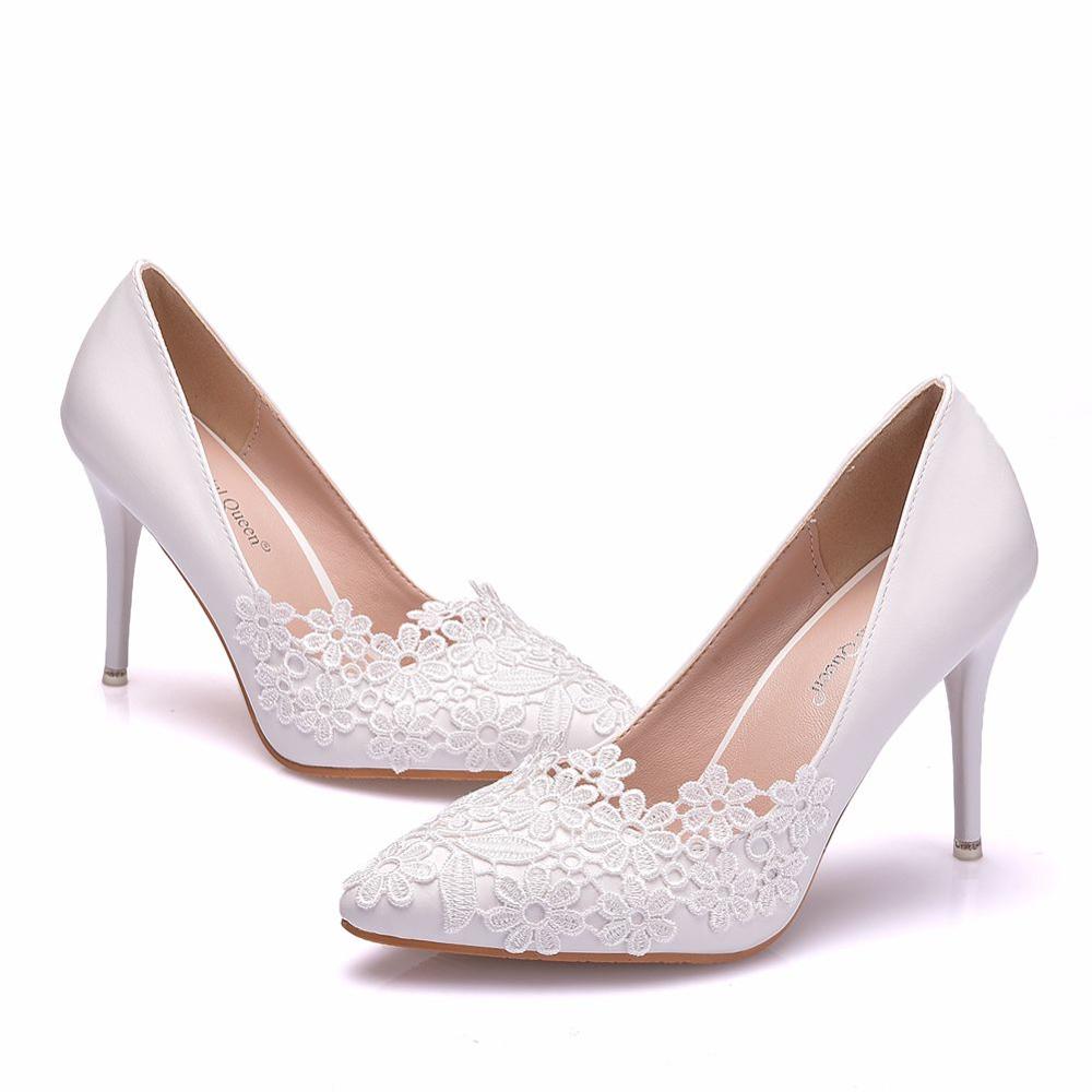 Funki Findz | Shoes | Women's White Lace Flower Wedding Shoe