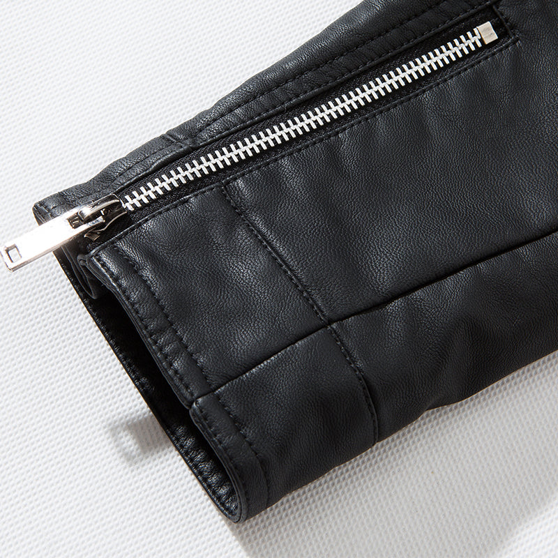 Funki Findz | Jackets | Men's Faux Leather Stand Collar Jacket
