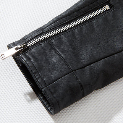 Funki Findz | Jackets | Men's Faux Leather Stand Collar Jacket