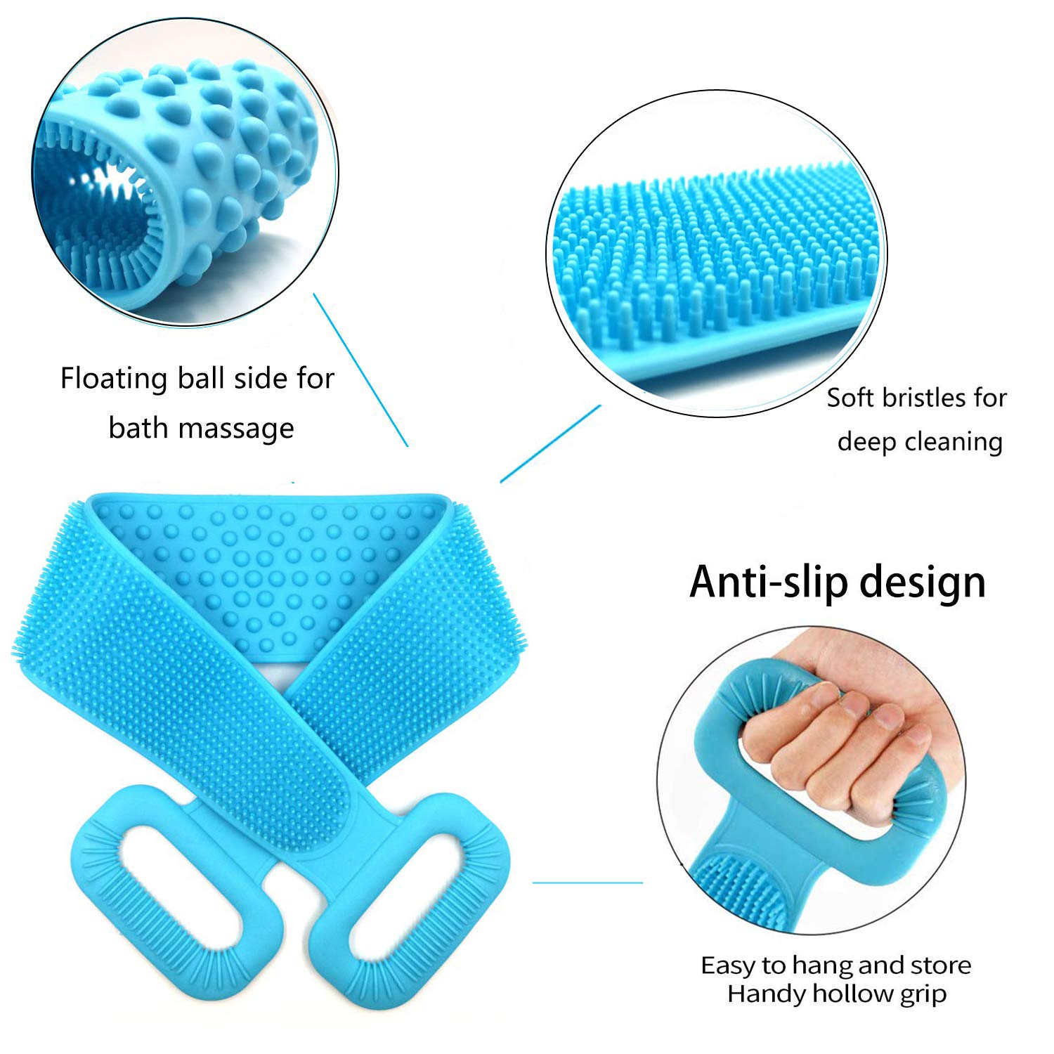 Funki Buys | Back Scrubber | Travel Size Shower Body Scrubber Belt