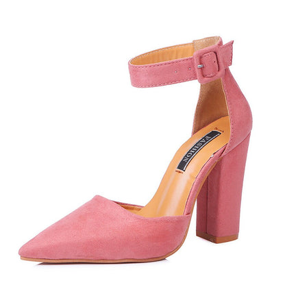 Funki Findz | Shoes | Women's High Block Heel Flock Party Shoe