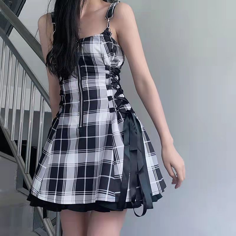 Funki Findz | Dresses | Women's Fairy Grunge Plaid Mini Dress
