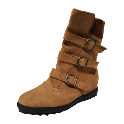 Funki Findz | Boots | Women's Buckled Suede Snow Ankle Boots