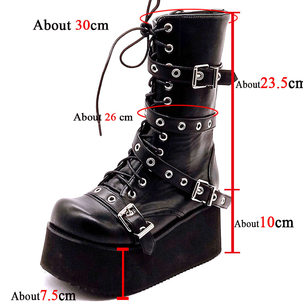 Funki Findz | Boots | Women's Buckle Wedge Platform Boots