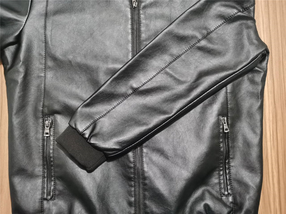 Funki Findz | Jackets | Men's Faux Leather Thin Bomber Jacket